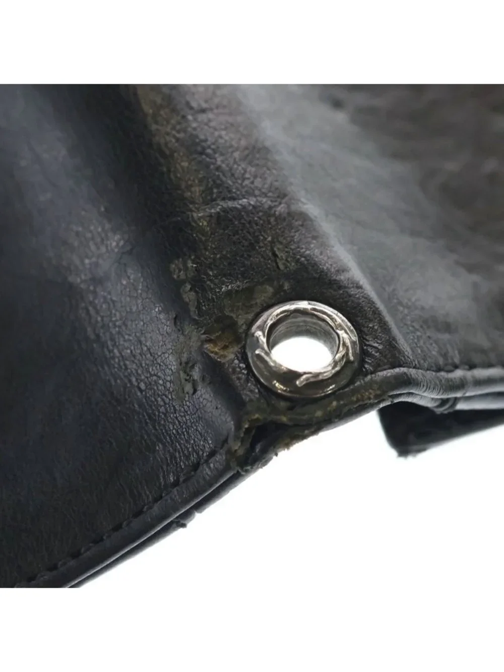 Chrome Hearts Lng Sngl Fld Tips Single Fold Leather Wallet Black